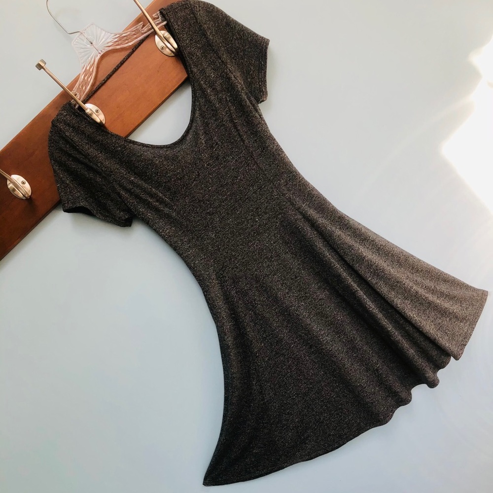 Aiden Y heathered charcoal swing dress